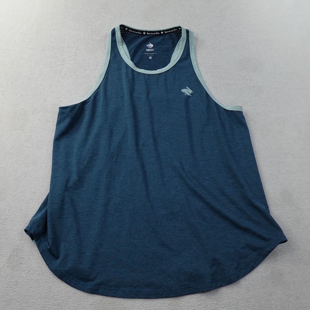 Rabbit On The Go Trail Tank Womens M Blue Running Racerback Performance Shirt